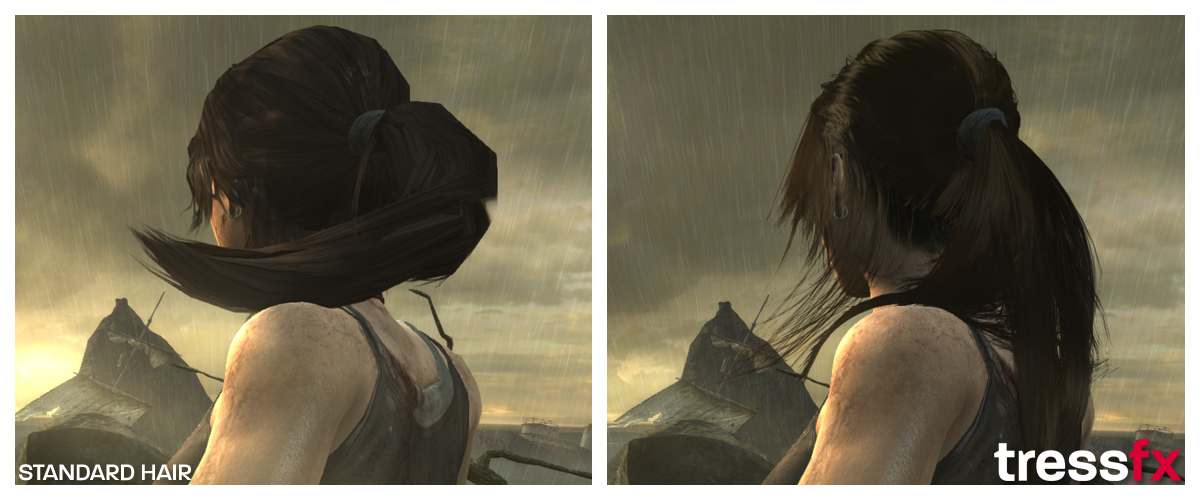TressFX - Lara Croft - Antes e Depois (2)