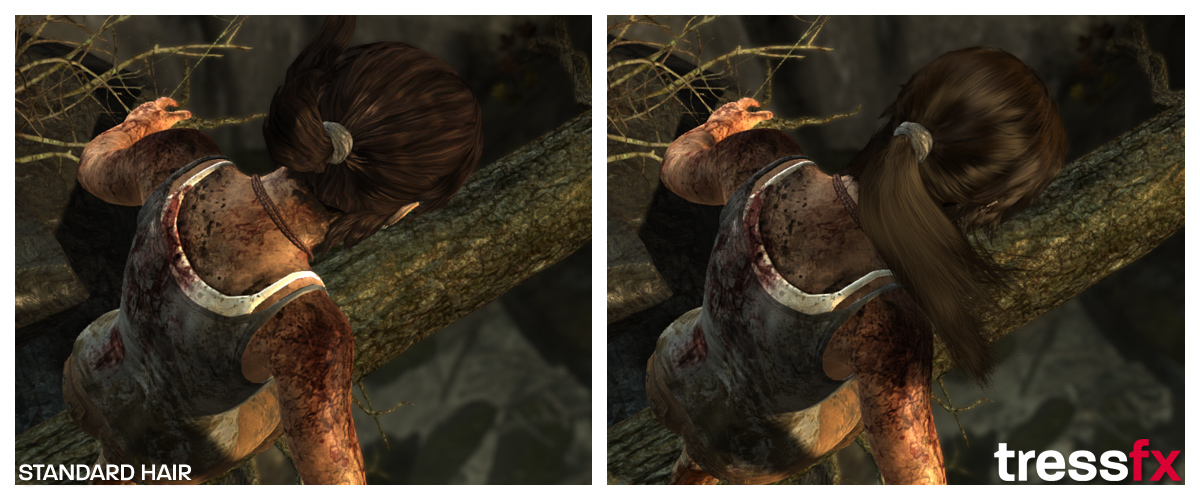 TressFX - Lara Croft - Antes e Depois (3)