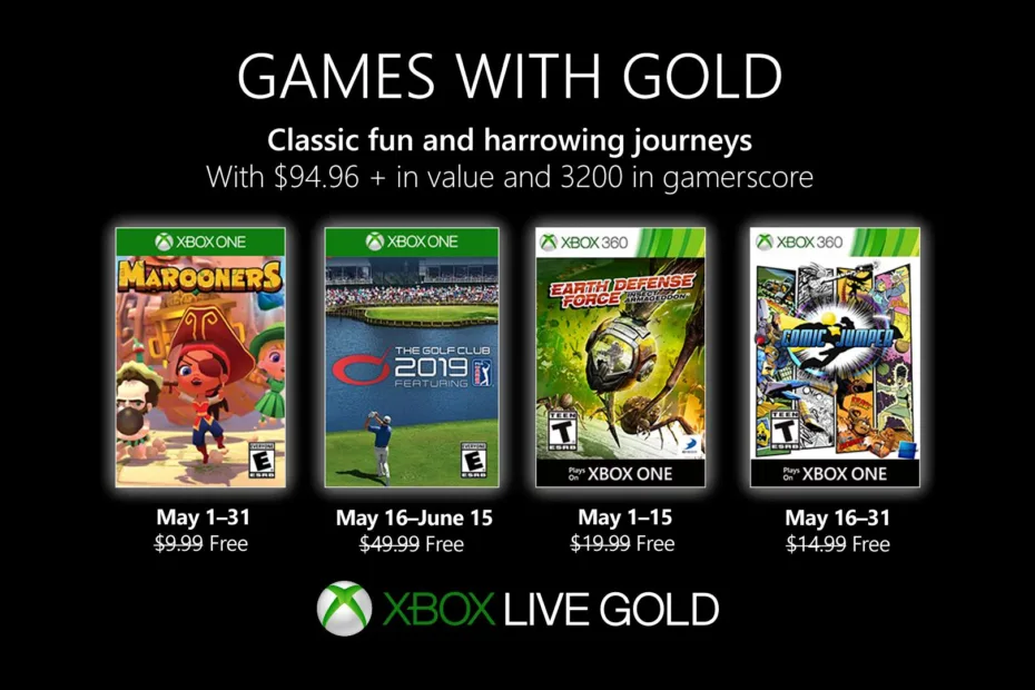 Veja os jogos de maio da Games with Gold, do Xbox One e Xbox 360