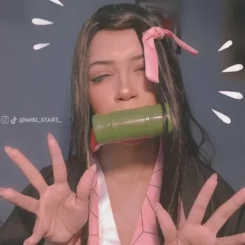 Belo cosplay da Nezuko, de Kimetsu no Yaiba, da Miki - capa 01