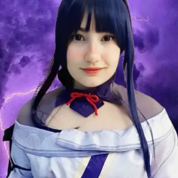 Genshin Impact: Belo cosplay da Shogun Raiden, da luicosmo Belo cosplay da Shogun Raiden, de Genshin Impact, da luicosmo - capa 02