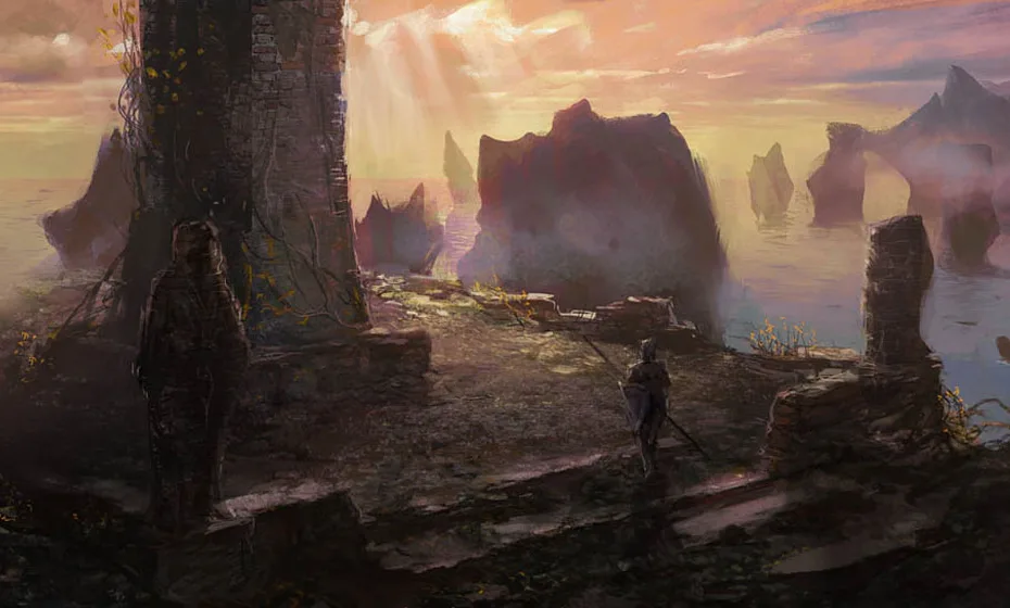 Dark Souls II - Ruins on coast - Concept Art do souls like da From Software