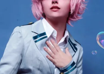 Belo cosplay da Mina Ashido, de My Hero Academia, da Sunflower Mina Ashido Cosplay - My Hero Academia - Sunflower capa 02
