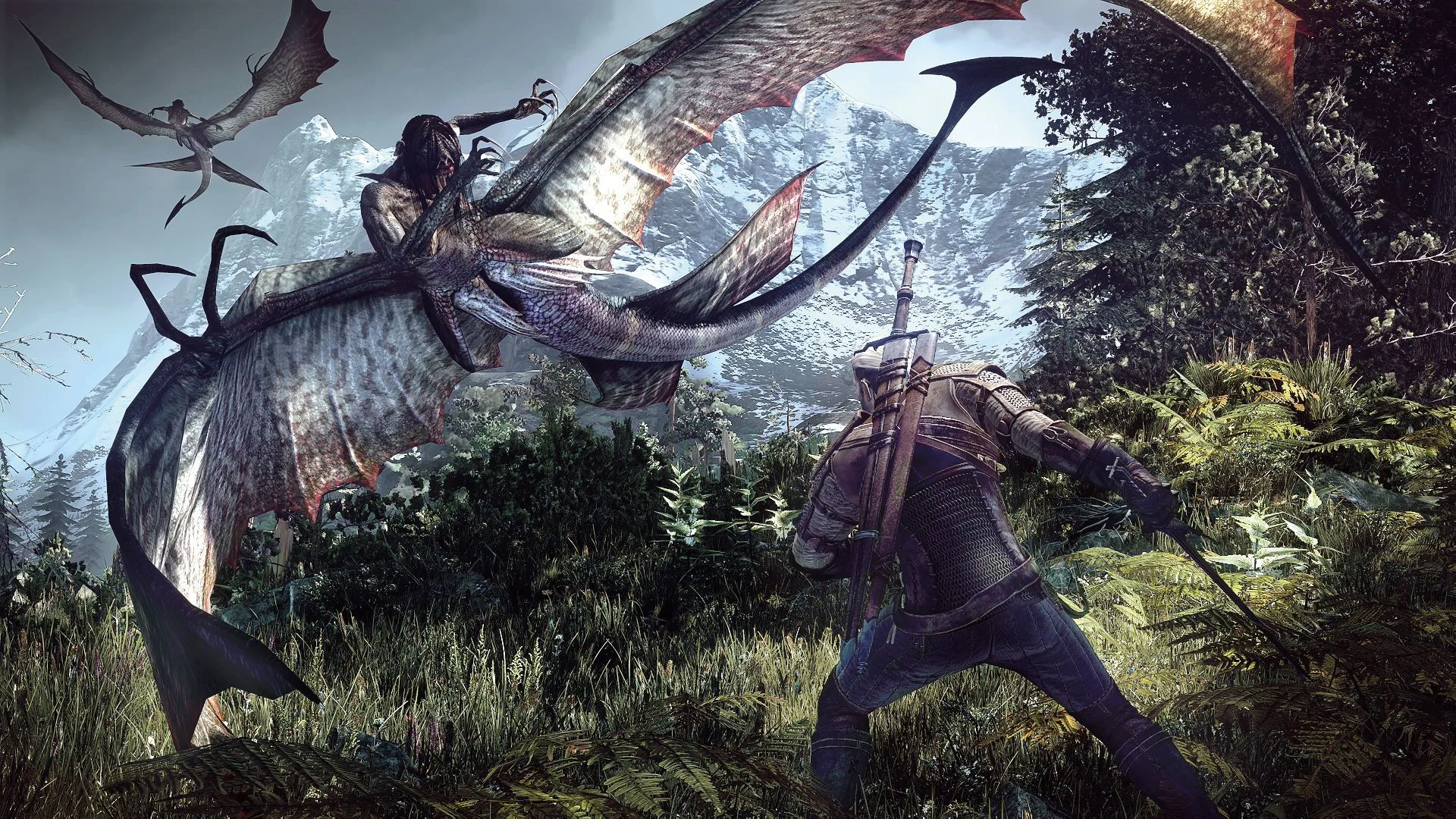 The Witcher 3 - Geralt de Rivia enfrentando diversos inimigos 0002