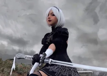 Belo cosplay da 2B. de Nier Automata, da Duda - 02