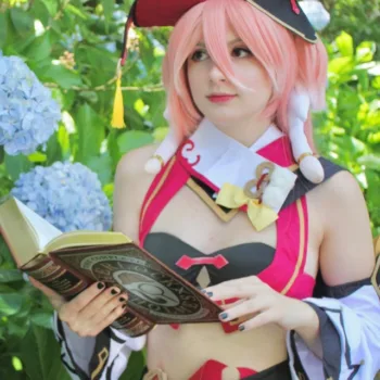 Belo cosplay da Yanfei, de Genshin Impact, da lena - capa 01