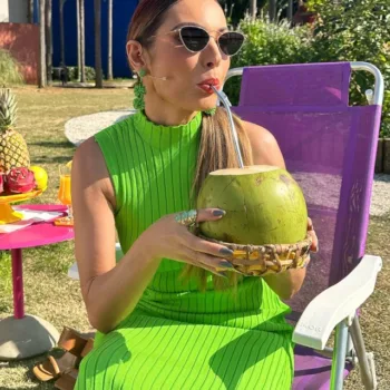 Patrícia Poeta abre o Encontro nos jardins da Globo com belo vestido verde - capa