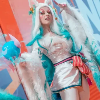 Ahri Spirit Blossom Ultada Cosplay - League of Legends - Kitsune Raposa capa 01