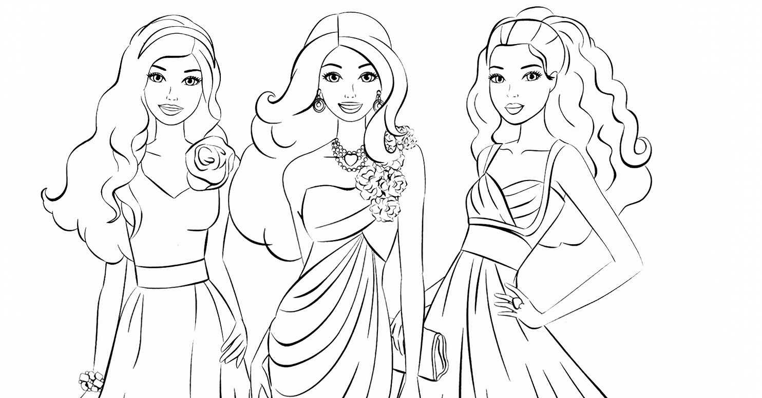 Páginas para colorir BARBIES - Desenhos para colorir - Imprima desenhos  para colorir 