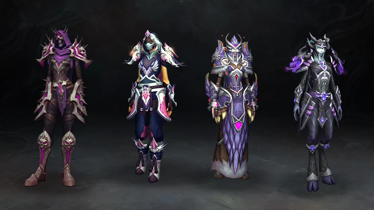 Conjuntos da Série 3 do World of Warcraft - Cavaleiro da Morte, Monge, Druida e Caçador