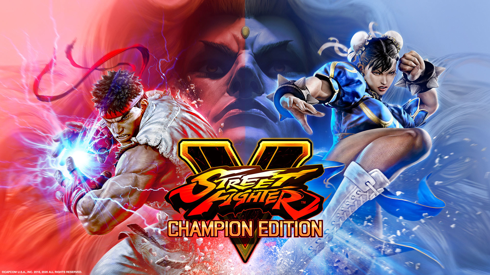 Street Fighter V Champion Edition - Wallpaper Full HD - Ryu e Chun-Li