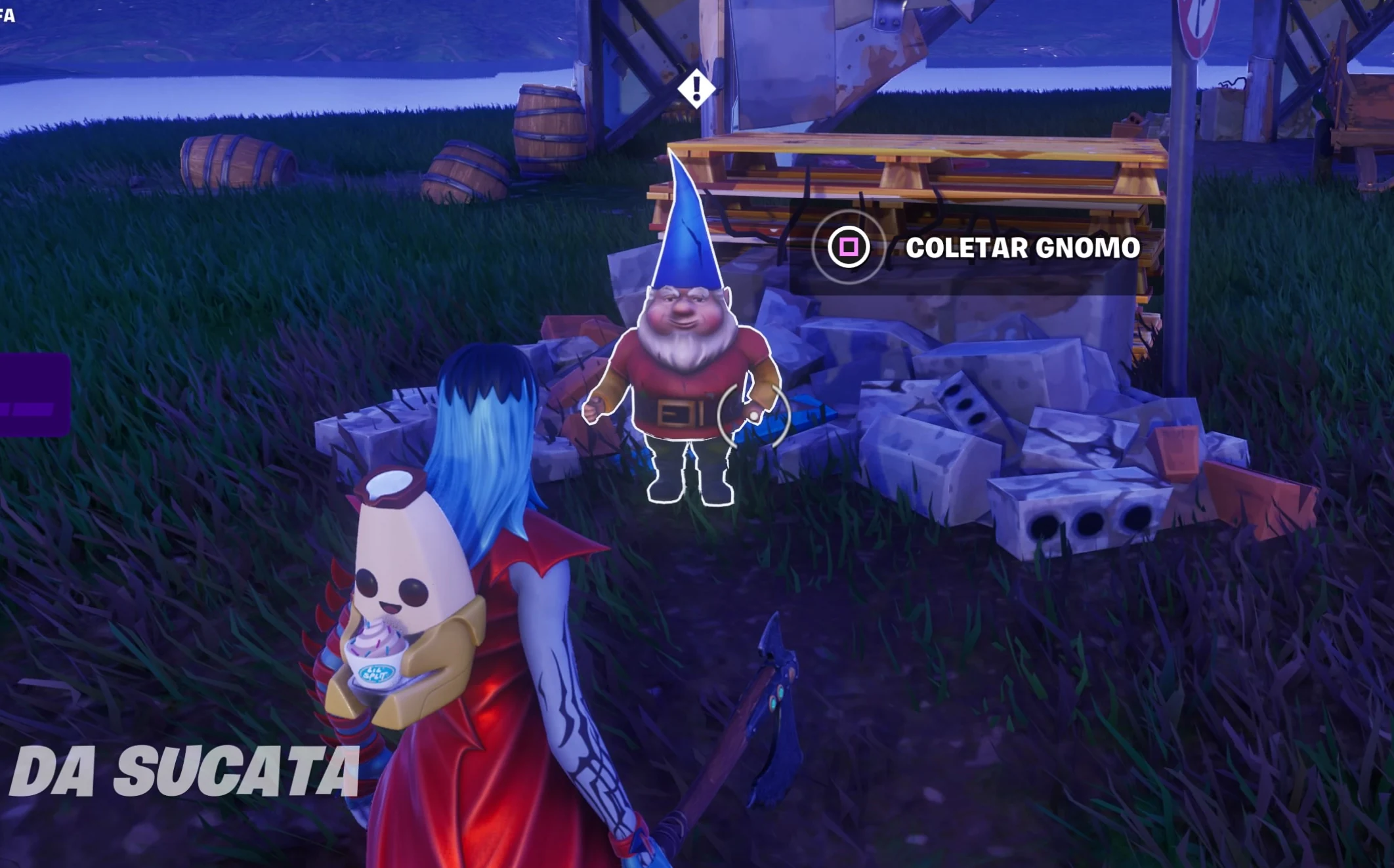 Fortnite: Achando o Gnomo de XP no Cruzamento da Sucata (+Progressão e local) Fortnite - Gnomo de XP no Cruzamento da Sucata - capa