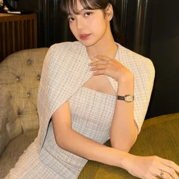 Lisa Blackpink Vestido Elegante capa 25-11