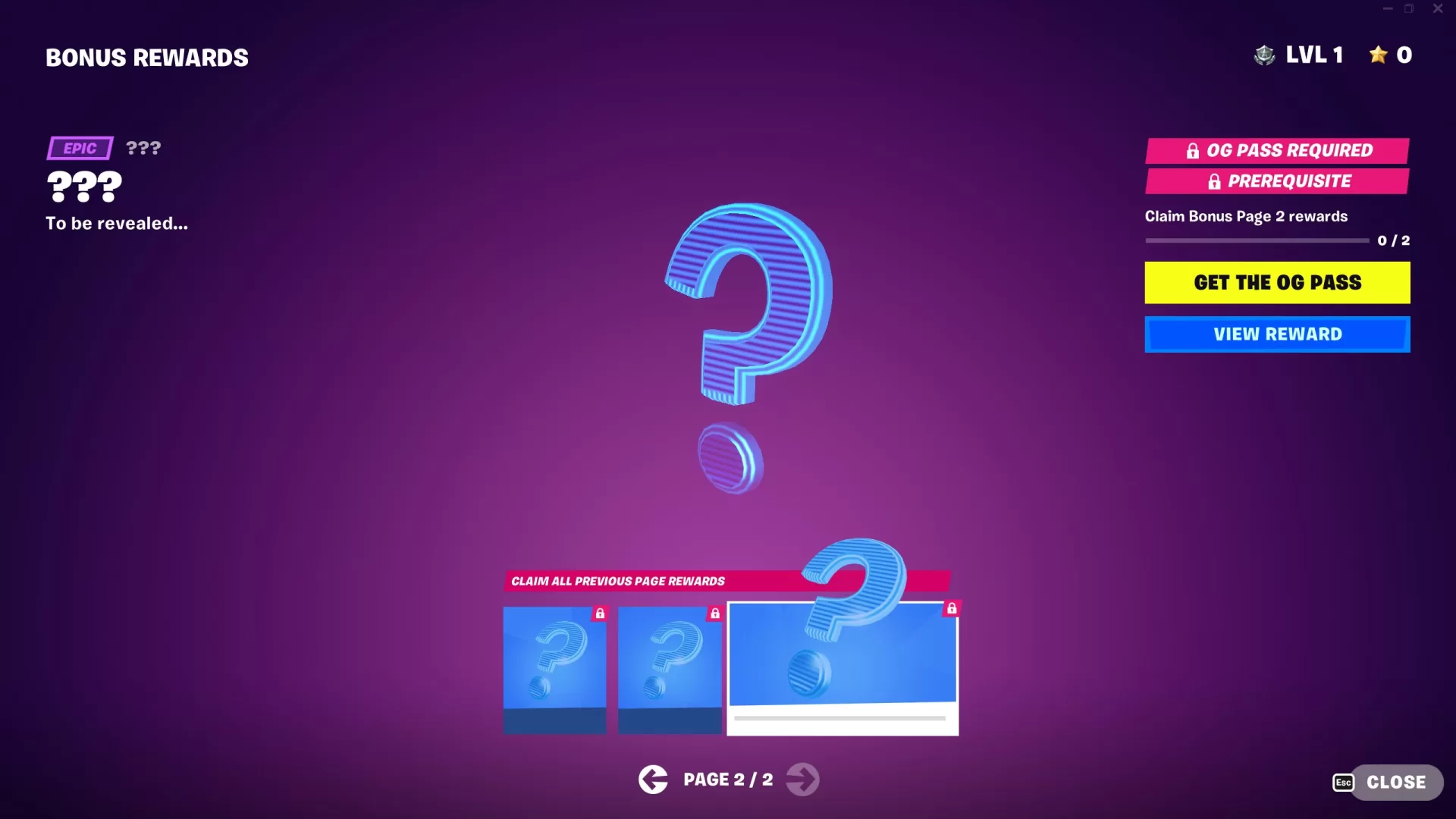 Página extra de Fortnite OG