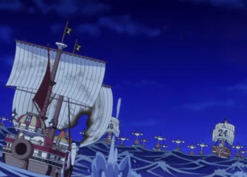 One Piece - Thousand Sunny cercado em alto-mar - Arco Whole Cake