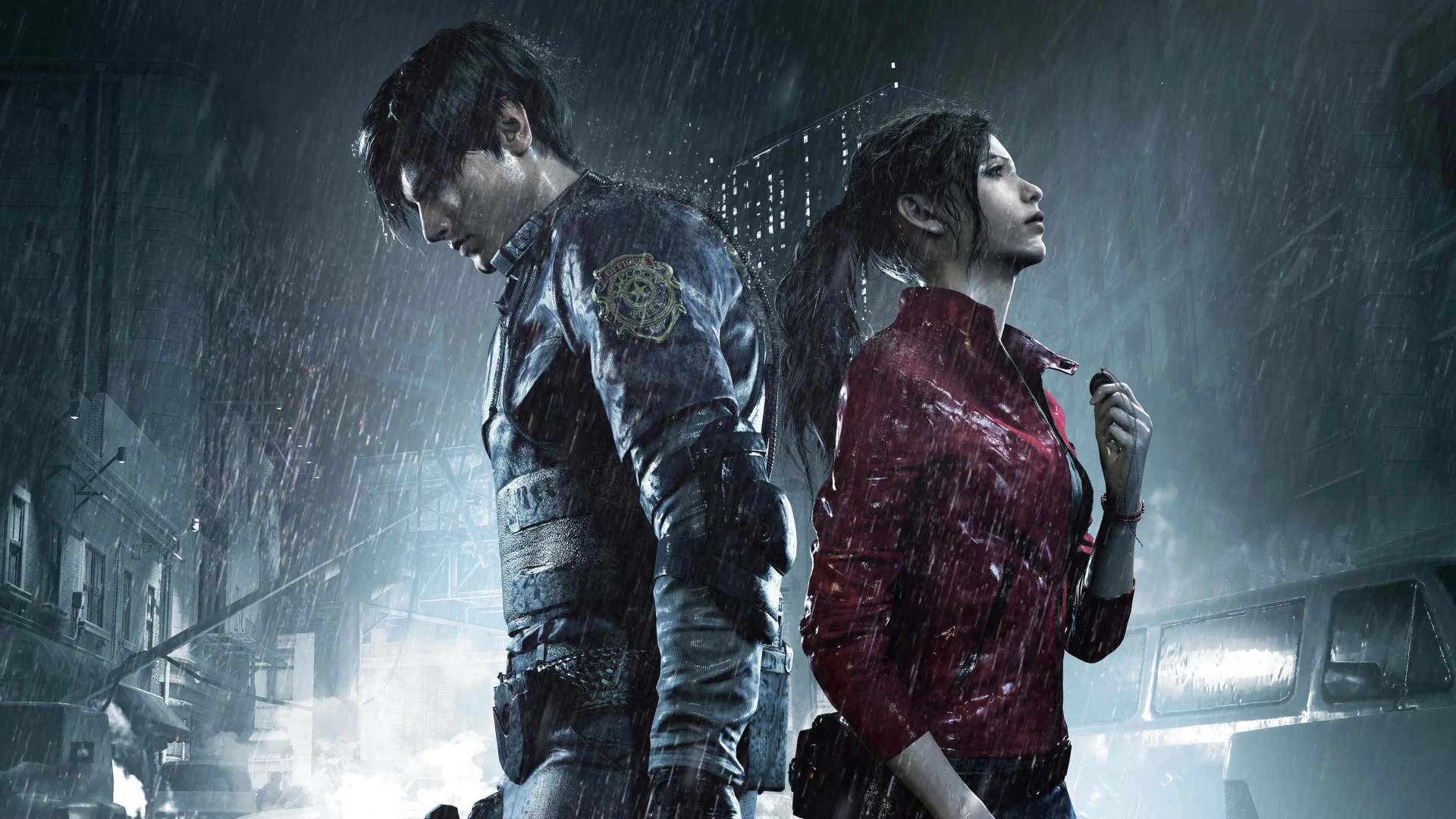 Resident Evil 2 - New Key Visual - Leon e Claire - Wallpaper Full HD - 1920x1080