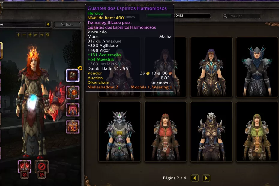 World of Warcraft Transmogs - Caçadora Topo