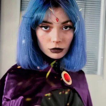 Belo cosplay da Ravena, de Jovens Titãs, da Stig - capa