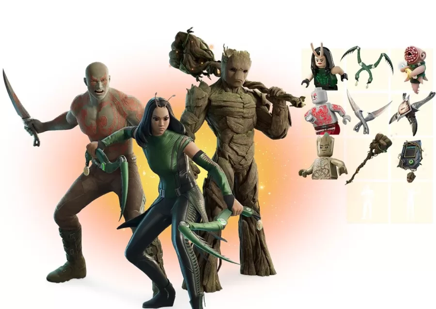 Fortnite - Skins do Drax, Mantis e Jovem Groot, dos Guardiões da Galáxia - capa