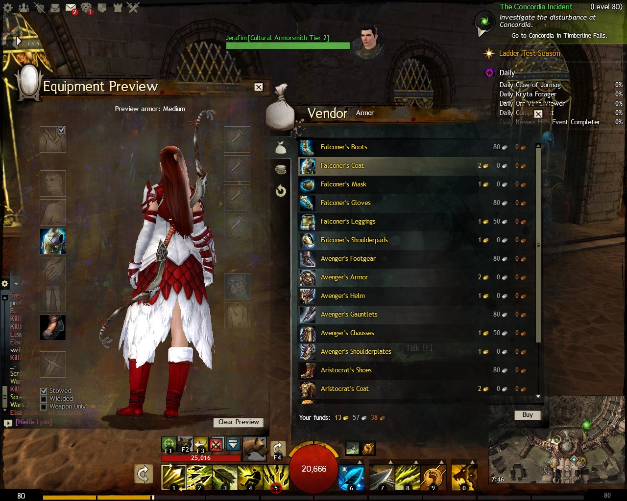Guild Wars 2 - Falconer's Coat with Skirt and Seeker Boots - 02 - Back