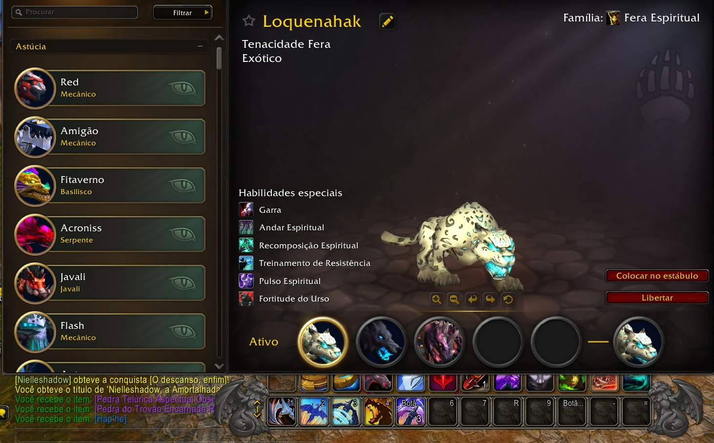 Novo estábulo de Hunter em World of Warcraft - Loquenahak