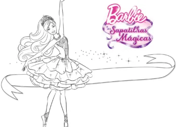 Barbie e as Sapatilhas Mágicas - Lindo desenho para colorir, pintar e imprimir - Wallpaper Papel de Parede