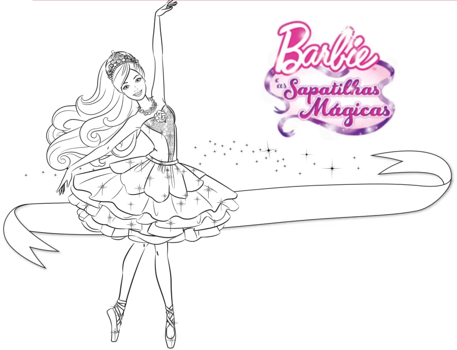Barbie Bailarina e as Sapatilhas Mágicas – Veja mais de 40 desenhos pra colorir, pintar e imprimir