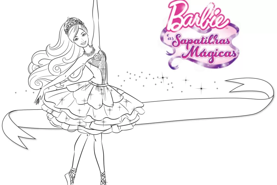 Barbie e as Sapatilhas Mágicas - Lindo desenho para colorir, pintar e imprimir - Wallpaper Papel de Parede
