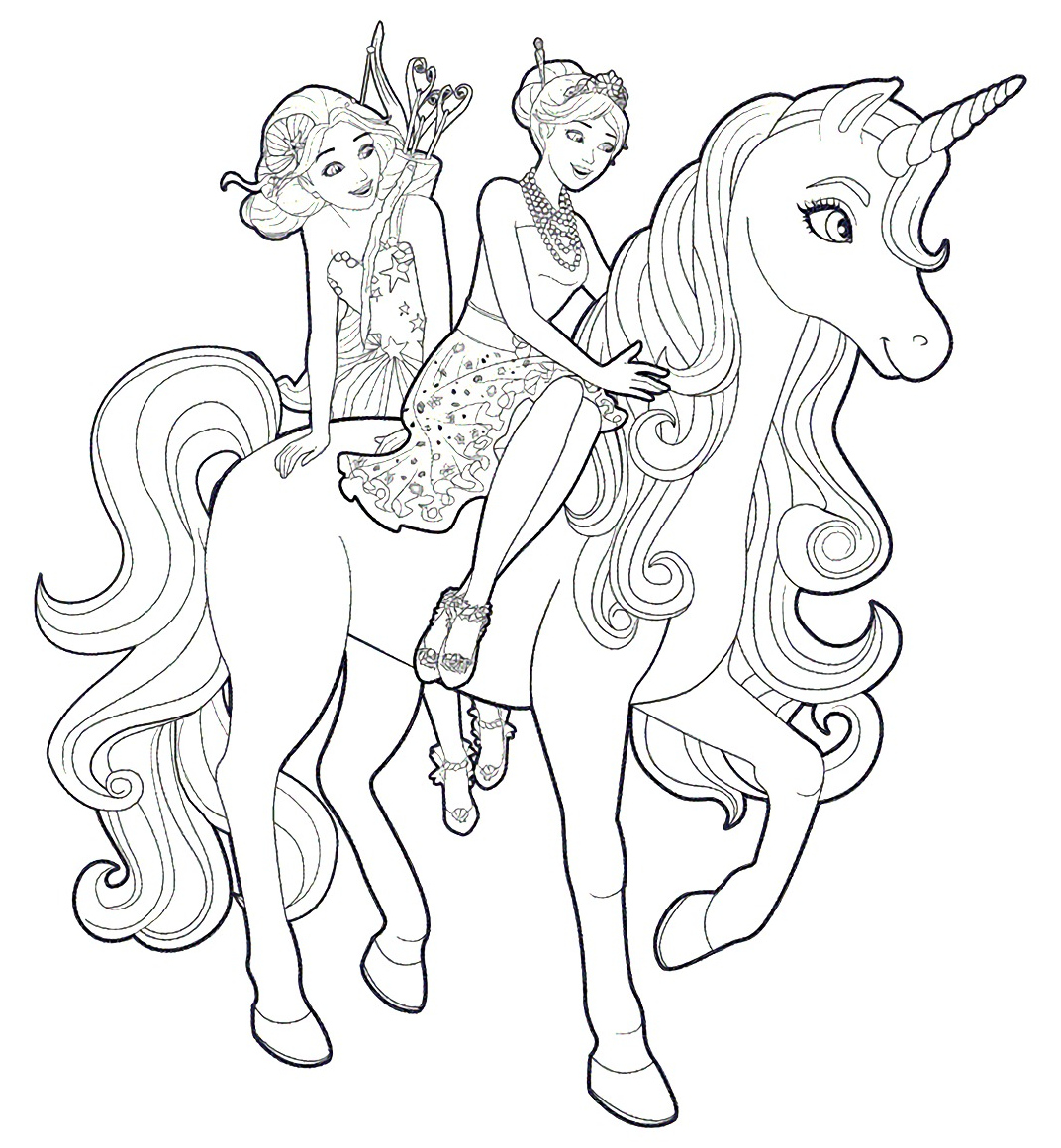 Barbie e o Portal Secreto - Desenho para colorir, pintar e imprimir - 34 Fada Borboleta e Unicórnio