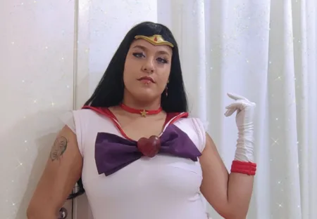 Belo cosplay da Sailor Marte, de Sailor Moon, da Yukie - capa