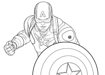 Capitão América – Veja belos desenhos pra colorir, pintar e imprimir Capitão América Desenho pra colorir - Topo