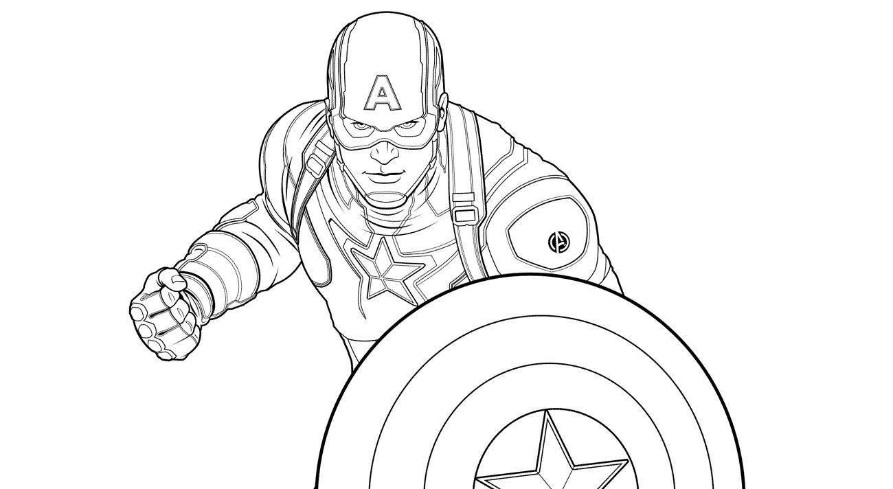 Capitão América Desenho pra colorir - Topo
