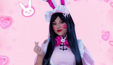 D.VA, de Overwatch 2, neste belo cosplay temático de Páscoa - capa