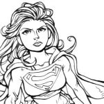 Desenho da Supergirl para pintar, colorir e imprimir - - DC Comics - Quadrinhos Modo Fácil - Topo