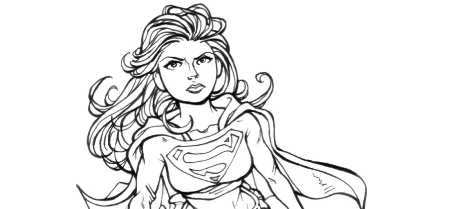Veja desenhos da Supergirl pra pintar, colorir e imprimir (Heróis da DC Comics)