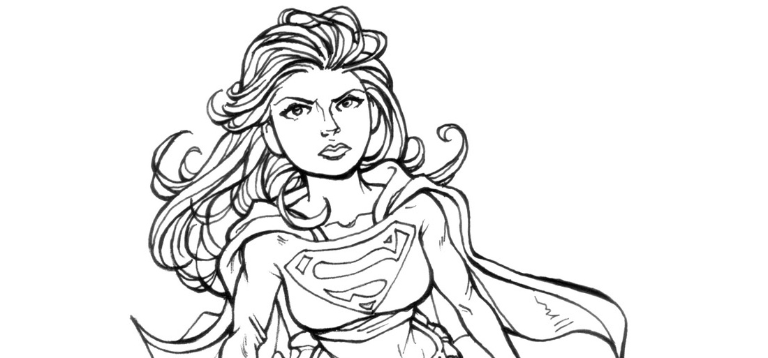 Desenho da Supergirl para pintar, colorir e imprimir - - DC Comics - Quadrinhos Modo Fácil - Topo