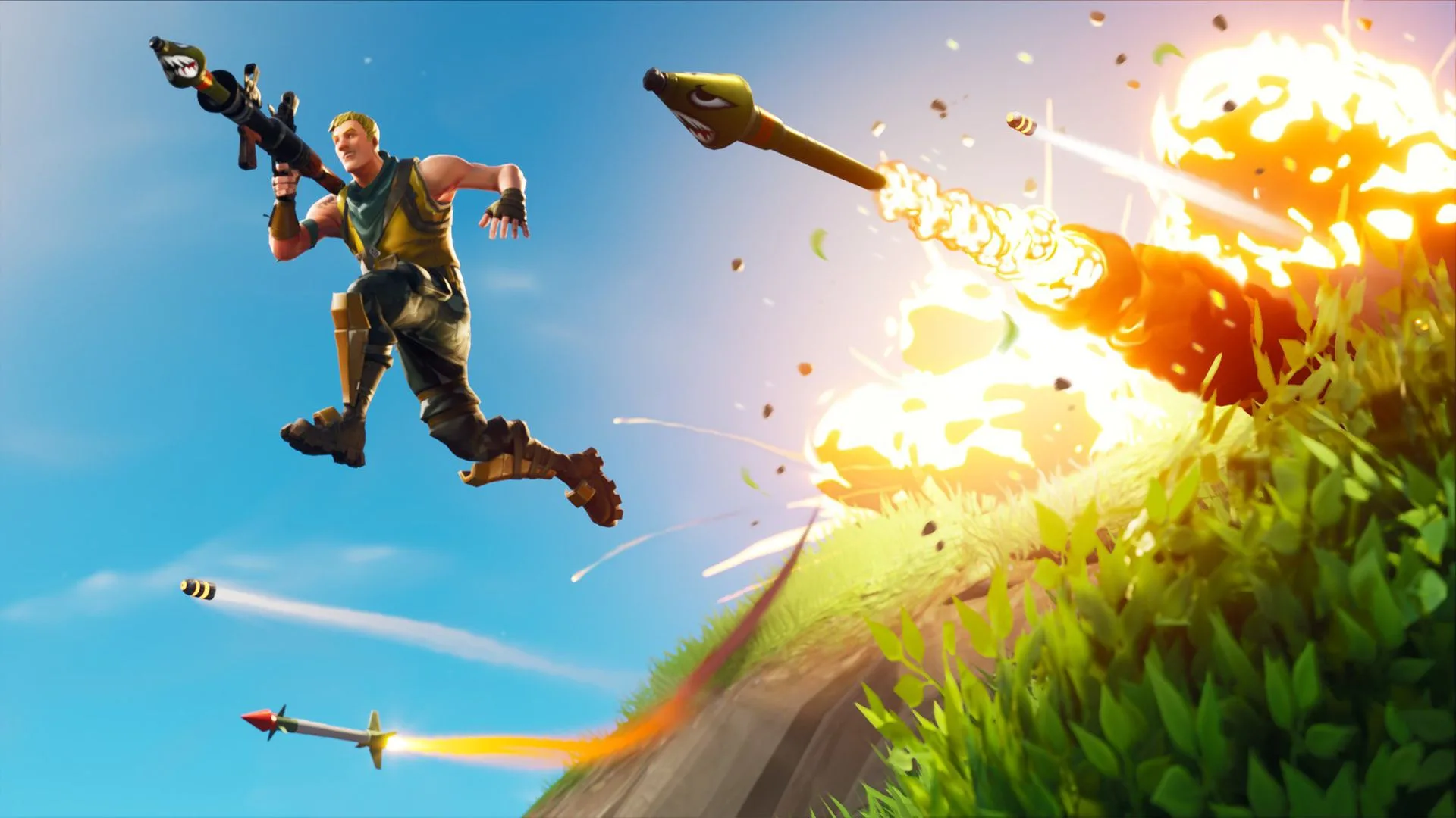 Fortnite Wallpaper Full HD - Foguetes e Lança-Mísseis - Render Art 3D