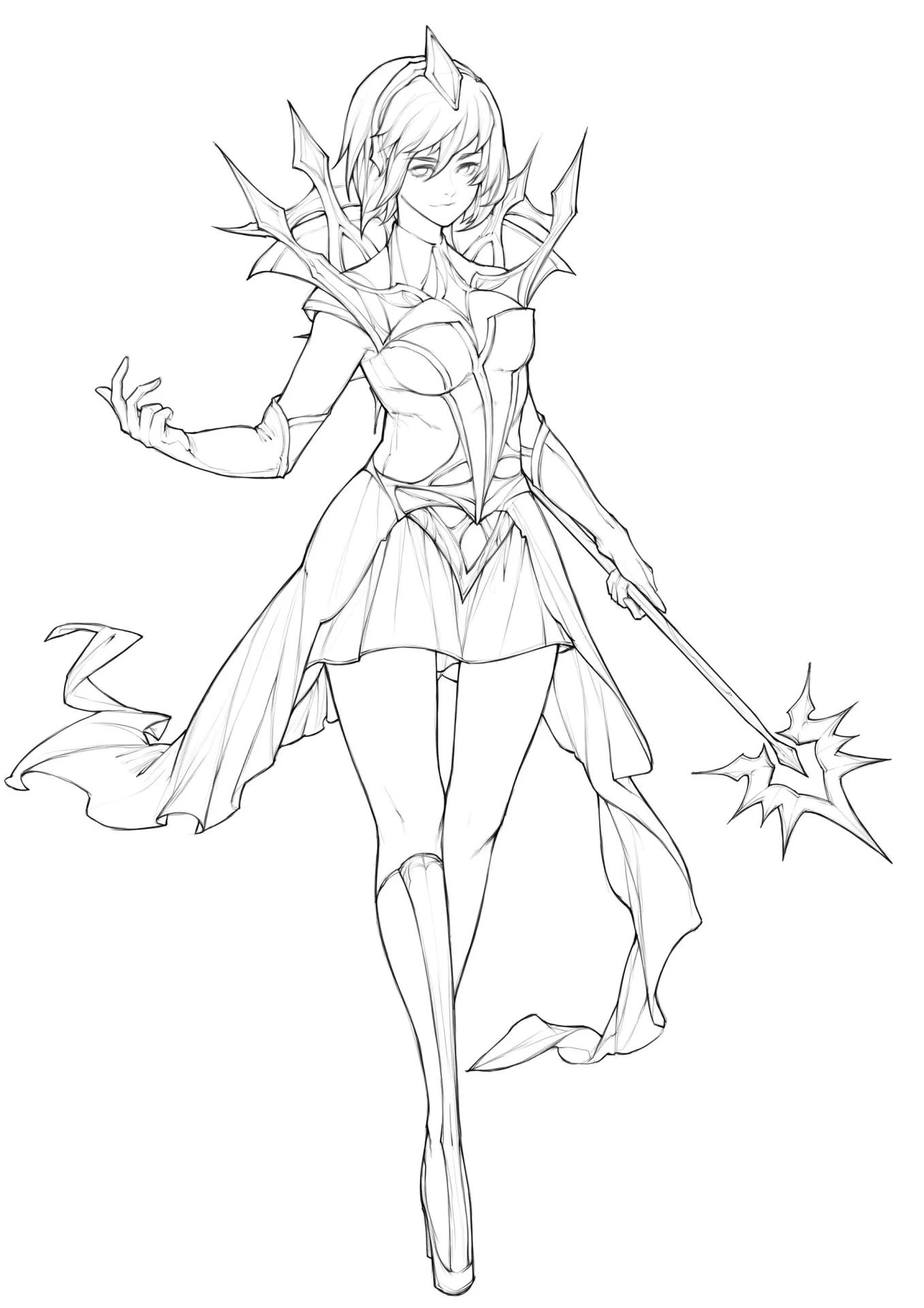 Lux Elementalista - League of Legends Desenhos pra Colorir e Imprimir - LoL MOBA - 01