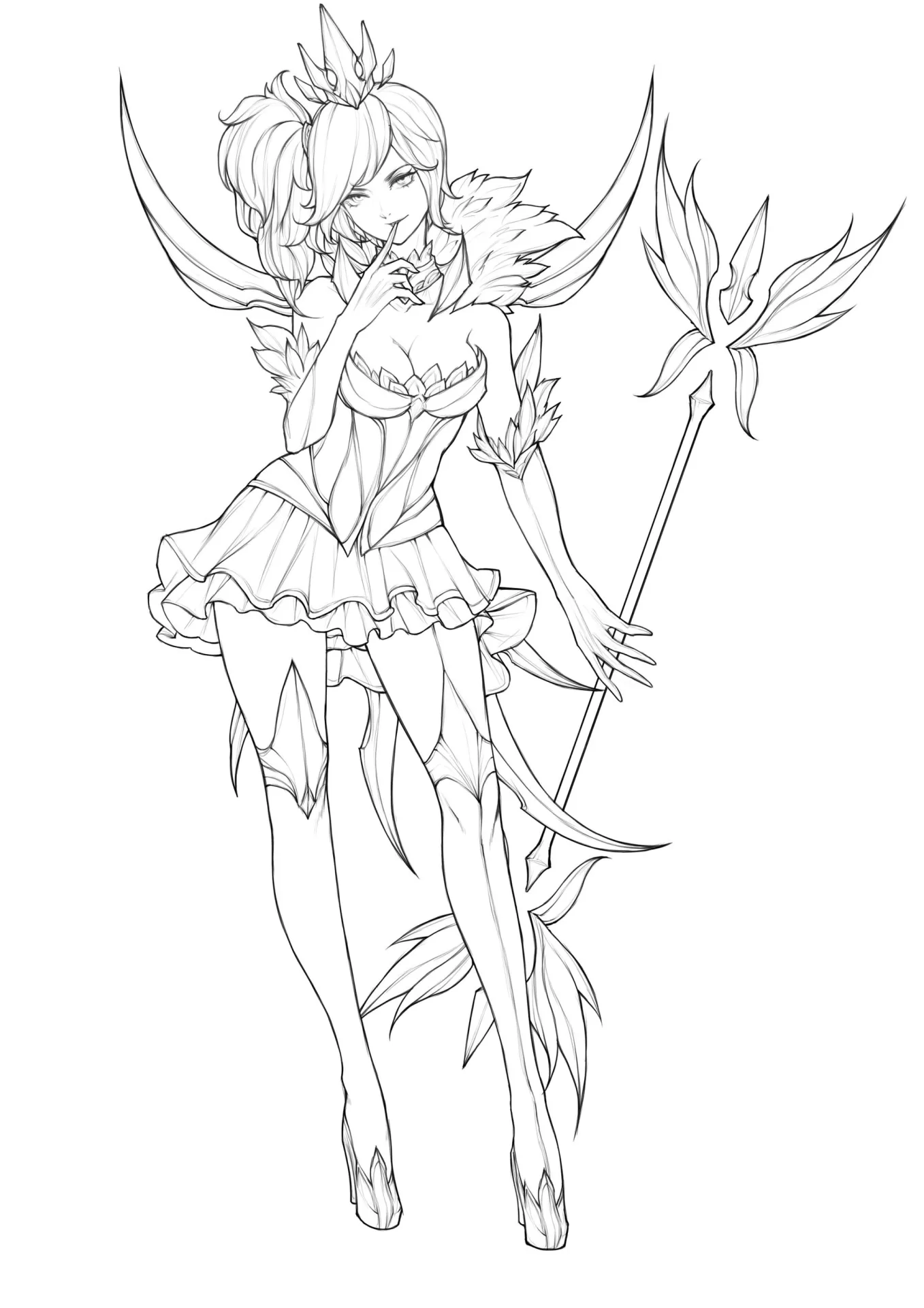 Lux Elementalista - League of Legends Desenhos pra Colorir e Imprimir - LoL MOBA - 02 - Forma de Sombra