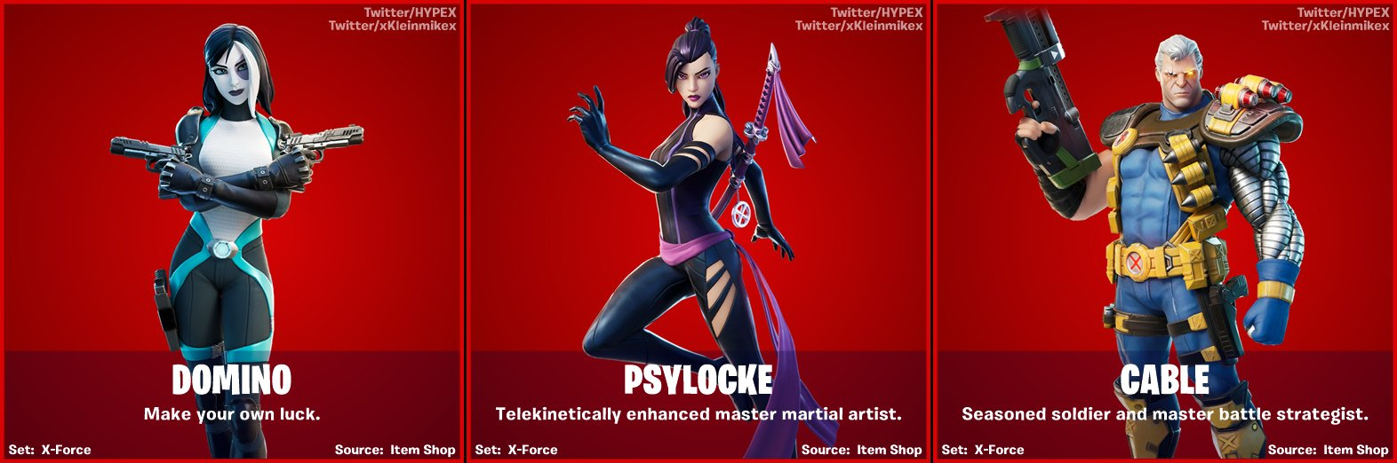 Fortnite terá skins da Psylocke, Dominó e Cable, da X-Force, a equipe ...