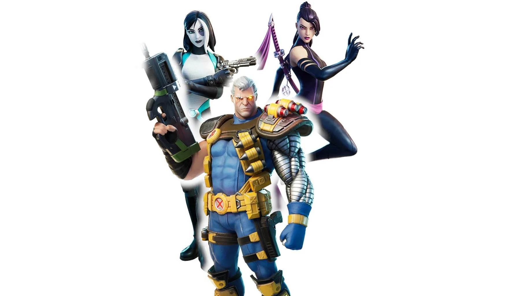 Novas skins da X-Force em Fortnite - Dominó, Psylocke e Cable - Topo