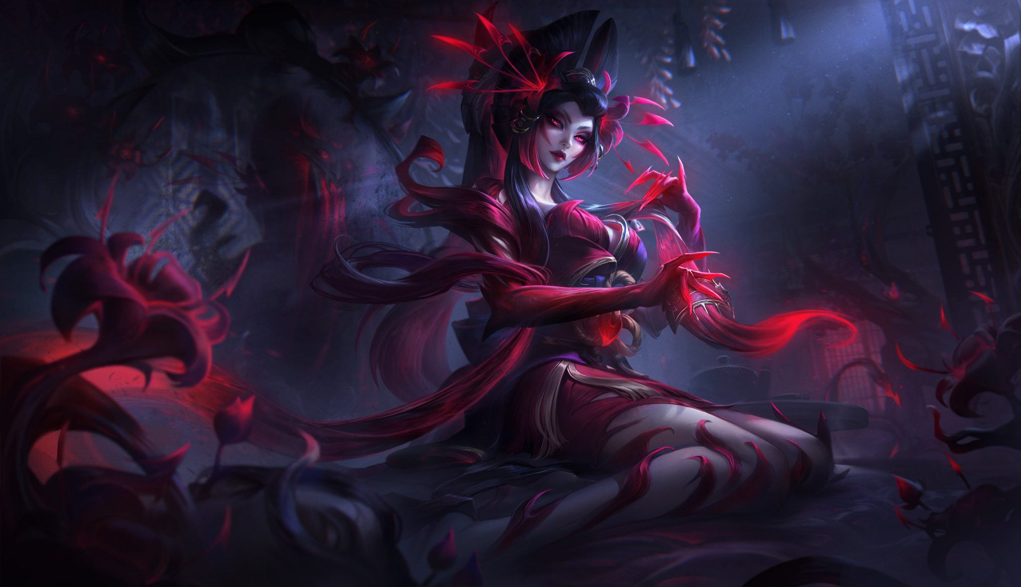 League of Legends Wallpapers das Splash Arts de Zyra e Fiddlesticks Lua Sangrenta