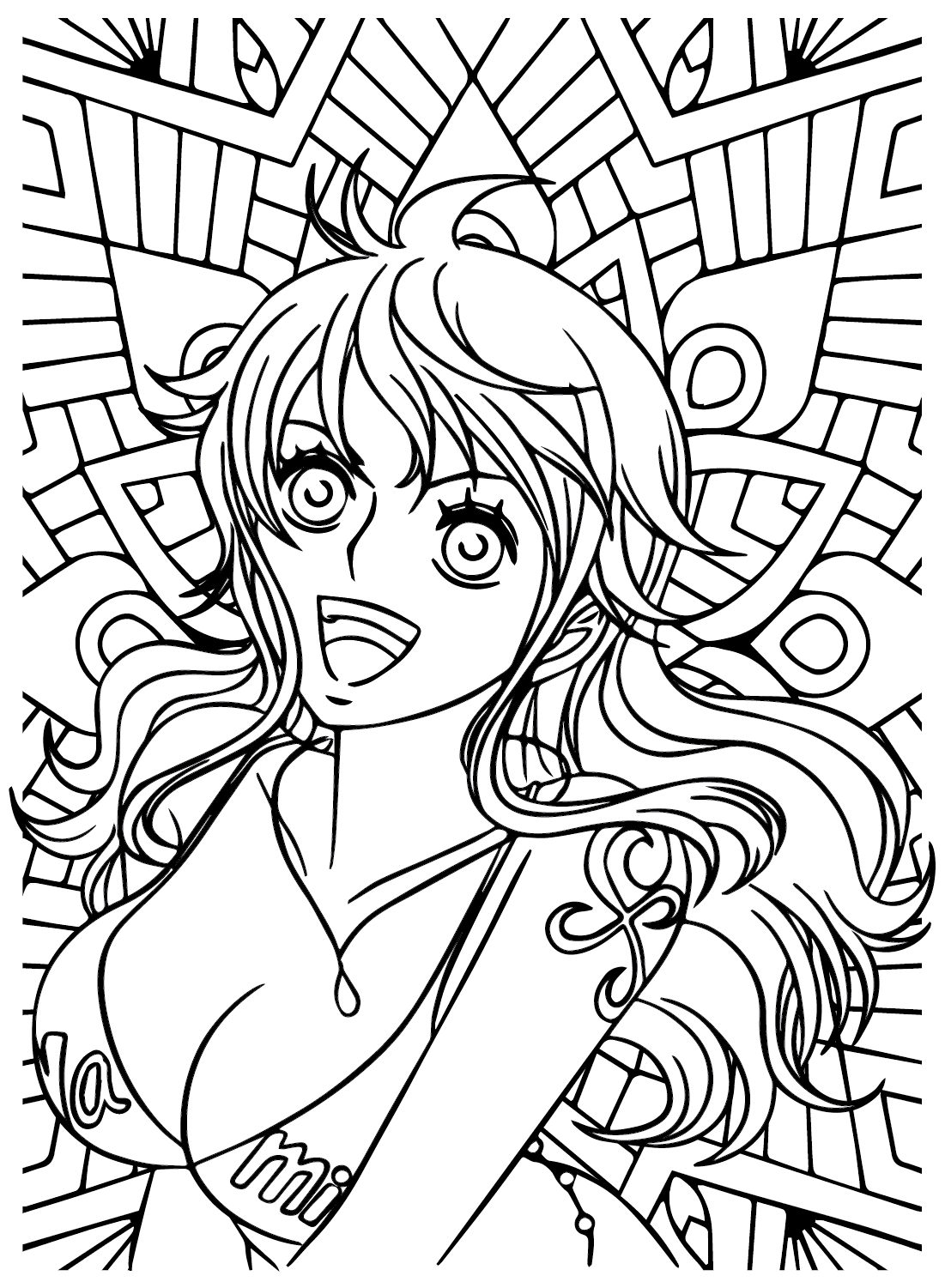 Desenho para colorir da Nami, de One Piece - Coloring Page 004