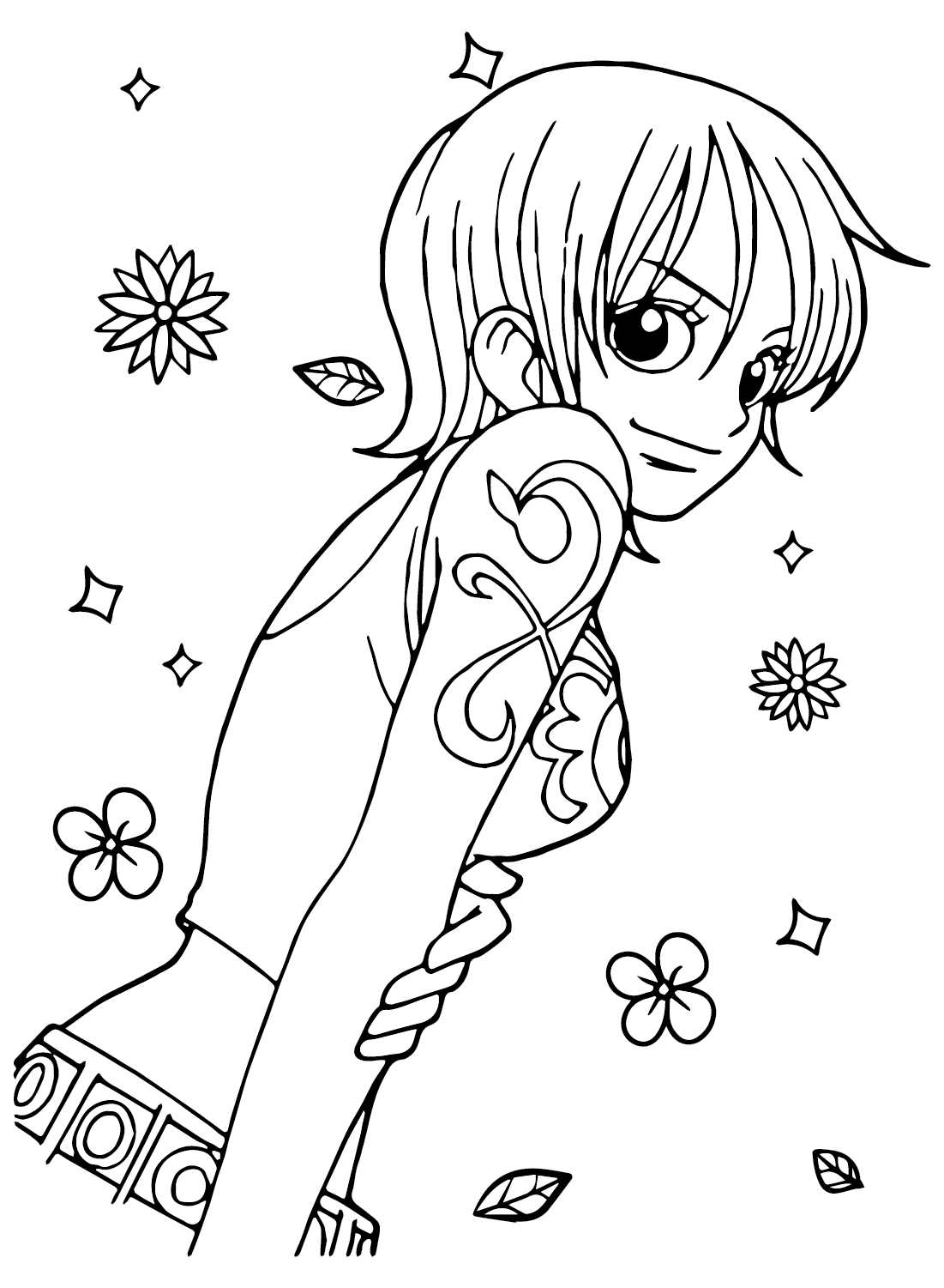 Desenho para colorir da Nami, de One Piece - Coloring Page 005