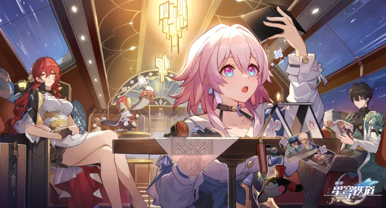 Honkai Star Rail - Wallpaper com a Himeko, 7 de Março e Dan Heng