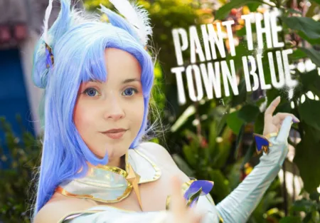 KaiSa Star Guardian azul - Cosplay de League of Legends - capa