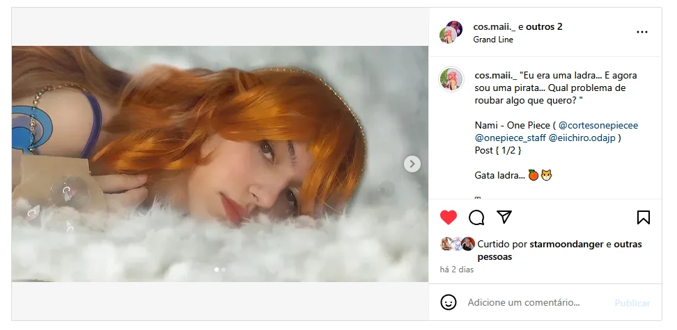 Nami Cosplay, de One Piece - Titia Maiii 2025 - Vestido do Arco Zou Insta