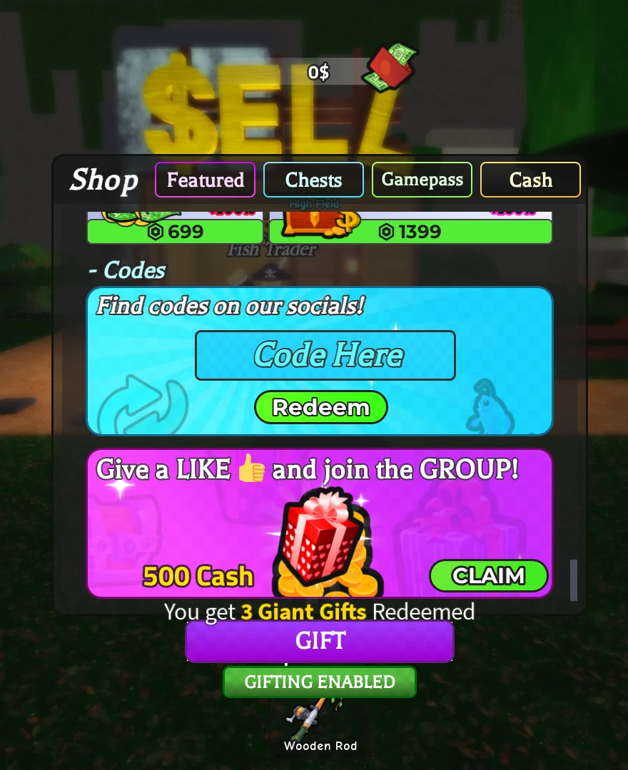 Roblox Go Fishing code redeem