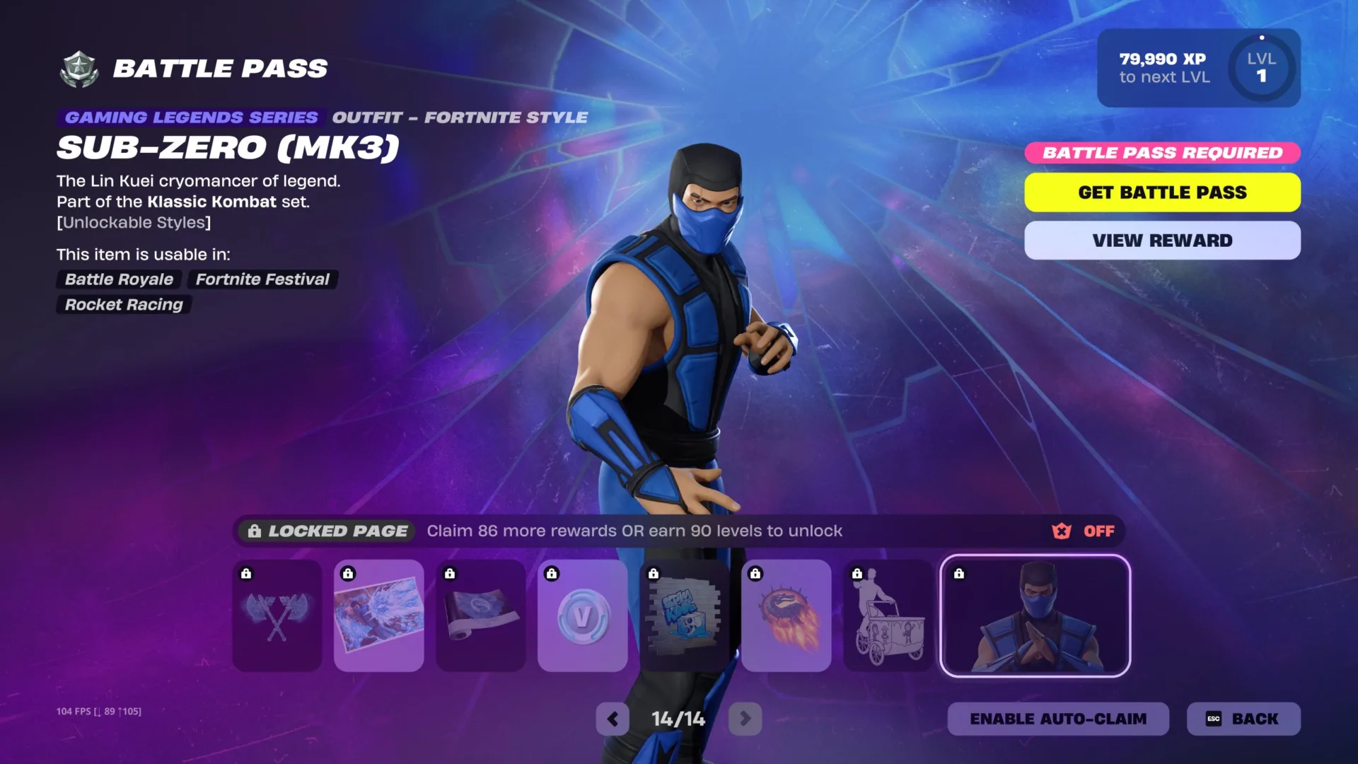 Sub-Zero de Mortal Kombat, em Fortnite - 21-02