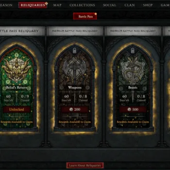 Saiba mais sobre o desbloqueio de itens de Relicário em Diablo IV Tipos de Relicários em Diablo IV